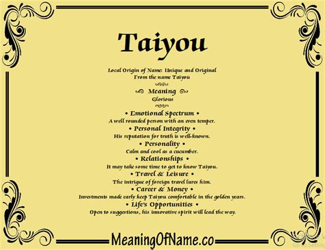 tieu name origin|Name Taiyou .